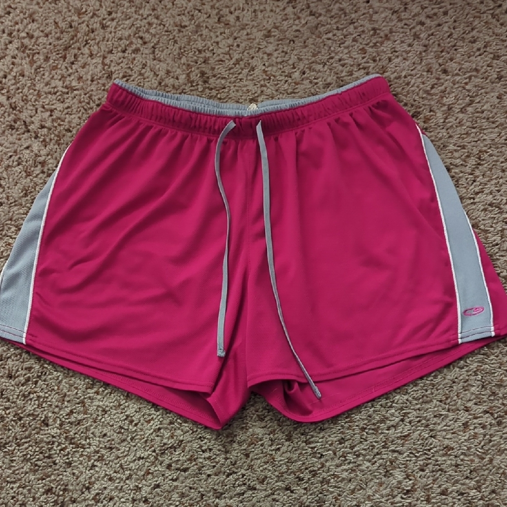 Champion Women's Pink and Gray Athletic Shorts